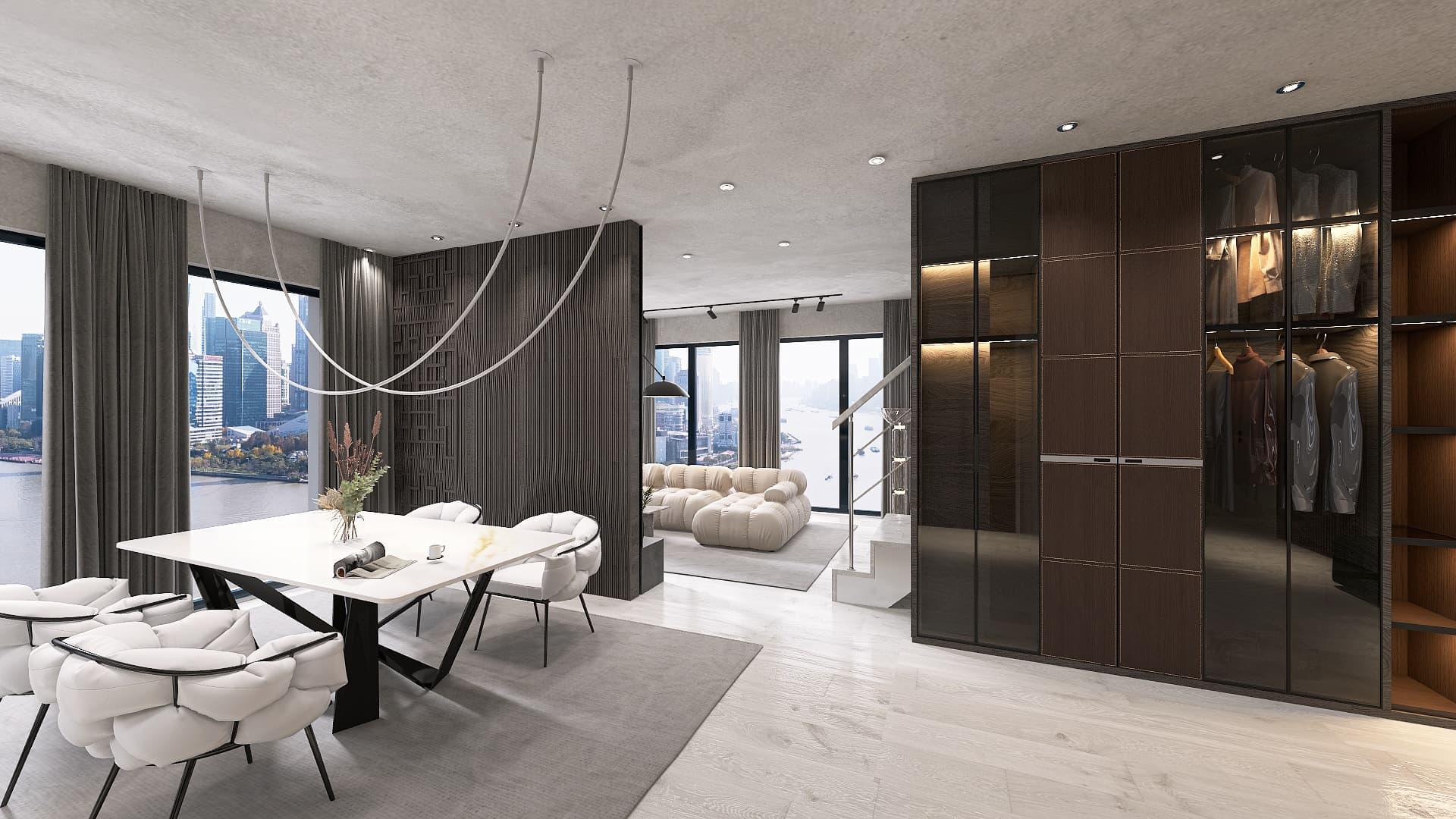 Concrete Calm – moderner Berliner Wohnraum, Ansicht 2