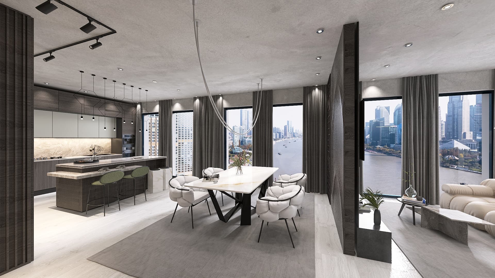 Concrete Calm – moderner Berliner Wohnraum, Ansicht 3