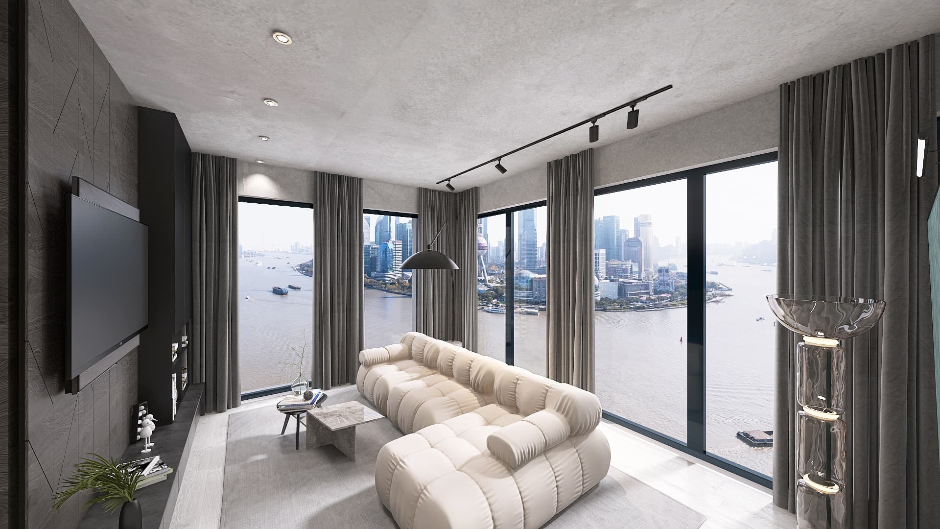 Concrete Calm – moderner Berliner Wohnraum, Ansicht 4
