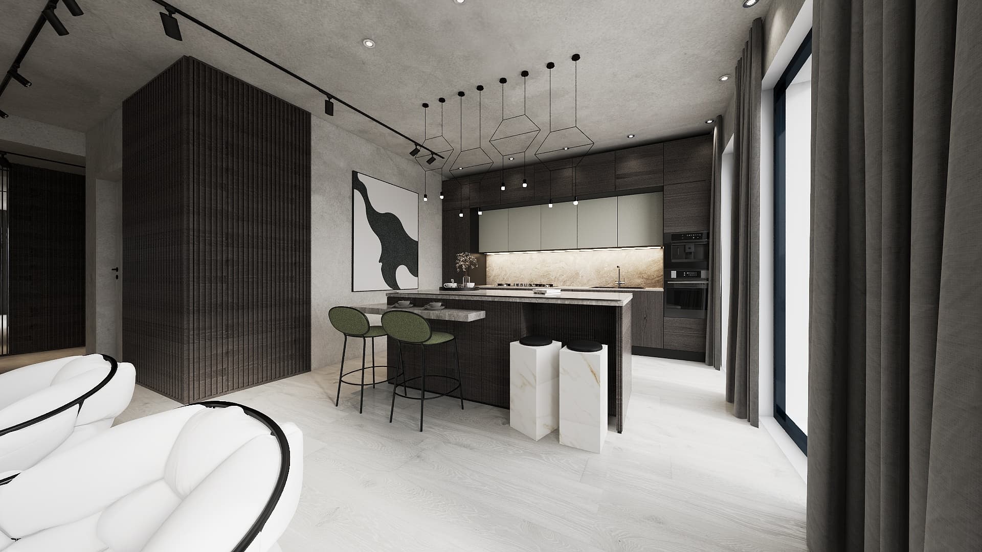 Concrete Calm – moderner Berliner Wohnraum, Ansicht 5